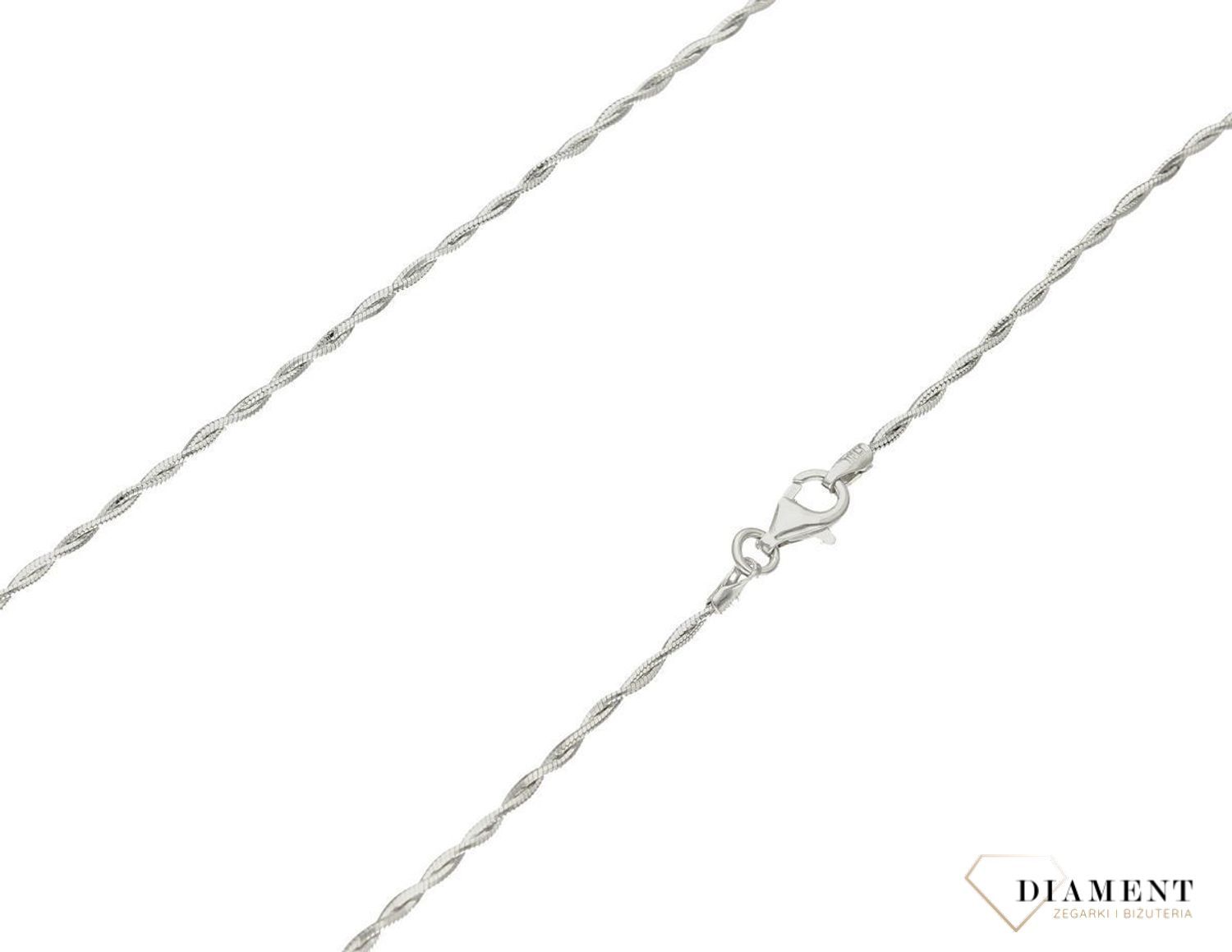 Srebrny łańcuszek 925 zakręcona linka 1,2 mm rodowany DIA-LAN-13RDCZAV-20R-925 1,2mm. Srebrny łańcuszek najwyższej próby srebra 925. Łańcuszek srebrny o splocie ozdobnej skręconej linki. Łańcuszek srebrny damski o wadze 4,80 gram. Ro (1).jpg